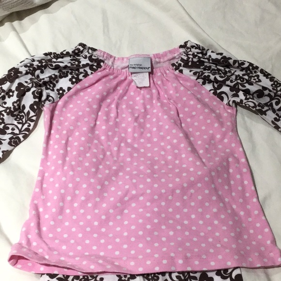 Flap Happy 2T mixed print ruffled outfit worn once - Picture 2 of 8